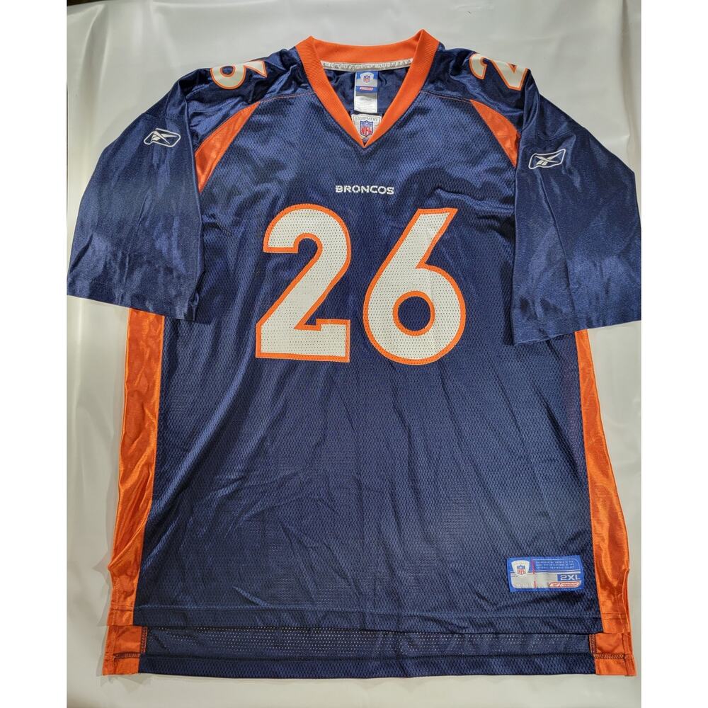 Vintage Clinton Portis 26 Denver Broncos Reebok NFL Players Jersey Men's 2XL